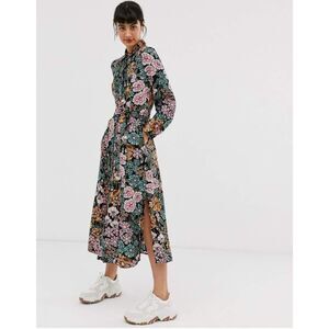 NEW Monki Black Floral Dress